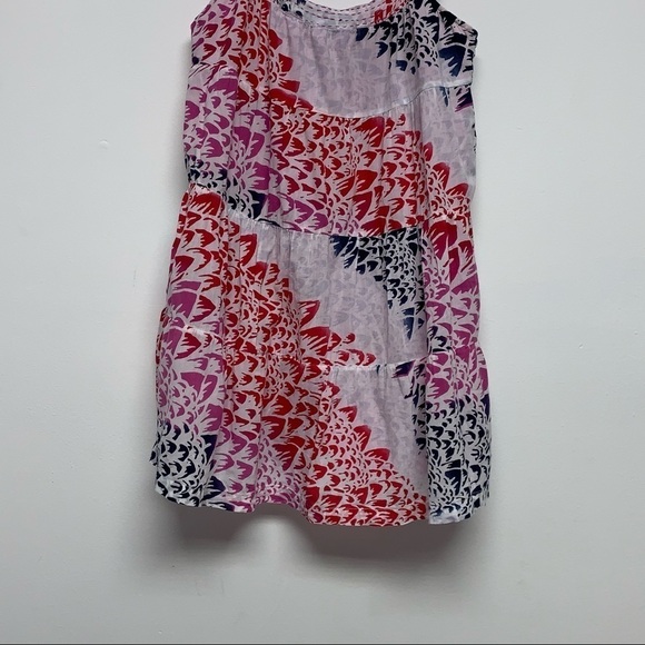 Billabong | Sz S |White/Red/Purple/Blue Lined Flowy Tassels Tiered Boho Sundress - Picture 9 of 14